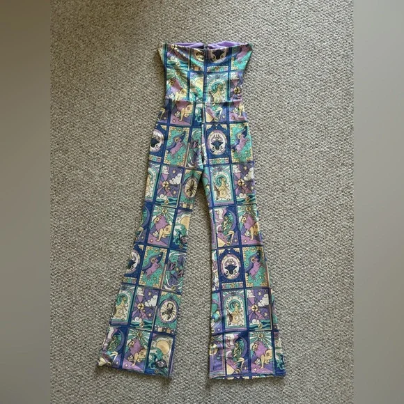 Oceanus x Anthropologie Eden Cutout Strapless Jumpsuit Jumper Purple size M - Picture 4 of 10